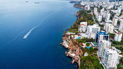Antalya city center, Antalya's famous cliffs drone footage