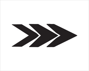 Forward Movement Three Arrows Pointing Right in Simple Design Concept