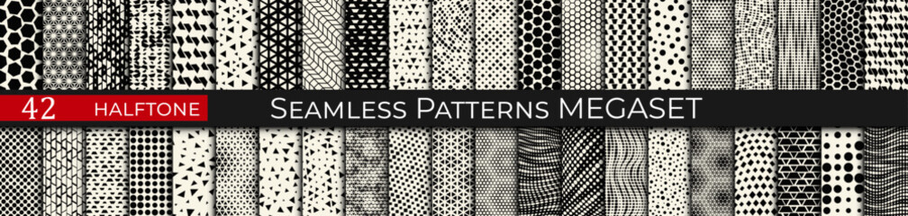 Halftone Popart Pattern Set &mdash; Retro Comic Style Dots Collection