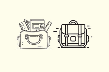 A collection of black silhouette vectors featuring a variety of handbags, briefcases, satchels, and fashion accessories,stylish purse icons and elegant carrying designs.