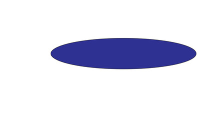 A blue oval shape in the center of a white background with a simple and minimalist design element used