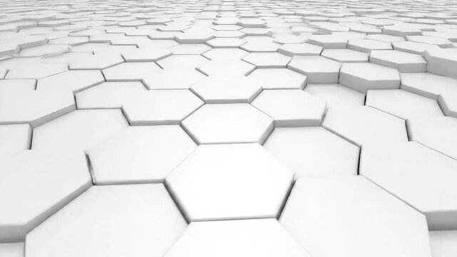 White hexagonal tiles arranged in a repeating pattern creating a geometric and modern background look