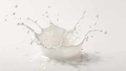 Splash of fresh milk on white background.
