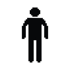 Stickman pixel art icon man