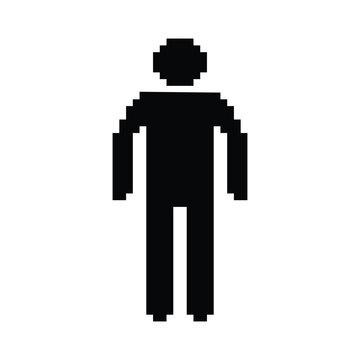Stickman pixel art icon man