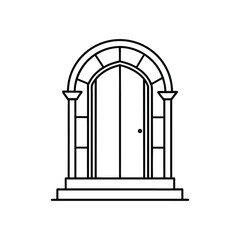 A doorway line art vector illustration