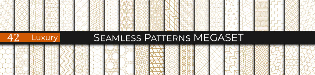 Set of Golden Luxury Patterns &ndash; Elegant Seamless Decorative Backgrounds