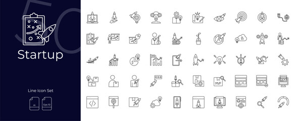 Startup Line Editable Icons set.