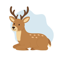 mule deer resting peacefully outdoors, gentle fawn lying amidst grassy meadows scene, calm and adorable baby deer resting in vibrant natural environment for storytelling