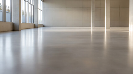 Obraz premium An expansive, sunlit room. The light pours in from the windows, creating a pattern on the polished floor. The walls are bare, providing space for imagination and reflection.