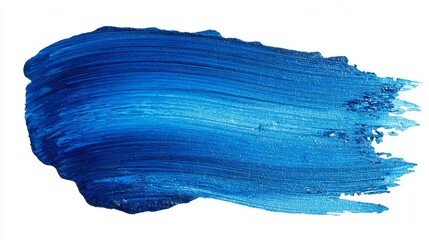 blue paint brush strokes in watercolor isolated