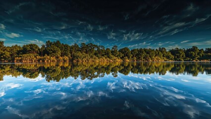 Reflections on the water's surface
