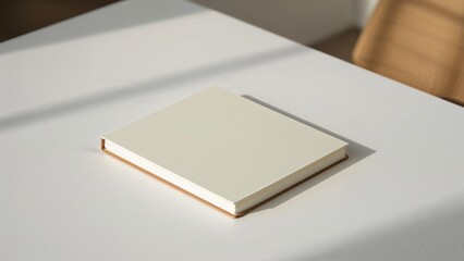 Fototapeta premium Blank notebook on white table background