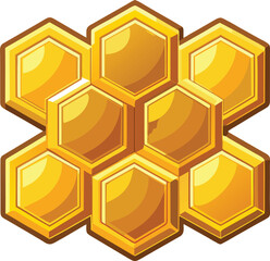 Lunar Geometric Modernism, golden honeycomb with varied hexagonal shapes creating abstract pattern