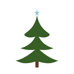 Minimalist Cartoon Christmas Tree Vector Illustration with Gifts and Ornaments – Holiday Background Design