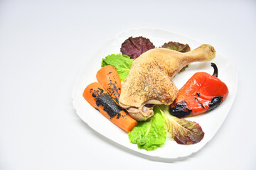 Photo of boiled chicken with vegetables