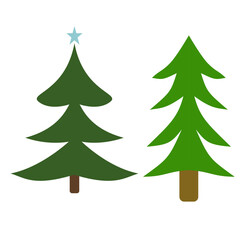 Minimalist Cartoon Christmas Tree Vector Illustration with Gifts and Ornaments – Holiday Background Design