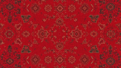 The Azerbaijan carpet with traditional patterns and vibrant red colors.