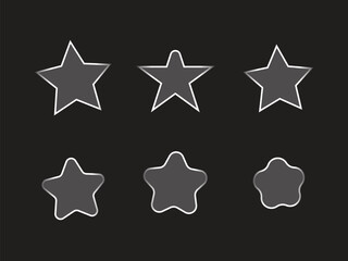 Flat stars design set shapes