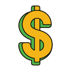 A bold, green dollar logo symbolizing wealth, finance, and prosperity, perfect for business, banking, or investment themes in a clean, modern style.
