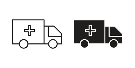 Ambulance icon simple flat trend modern graphic design abstract logotype