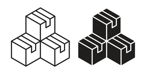 Boxes icon simple flat trend modern graphic design abstract logotype