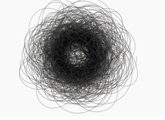 Pile of black rubber bands isolated on transparent background