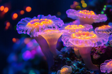 A deep-sea fantasy world where coral polyps act as living lanterns
