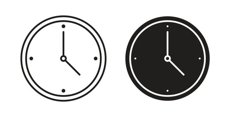 Clock icon simple flat trend modern graphic design abstract logotype