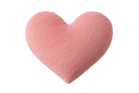 Soft Velvet Love Heart Cushion, Cozy Pastel Decor Accent for Bedroom or Nursery, Studio Cutout