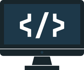 Computer Screen Displaying Code Symbol A Visual Representation of Programming.