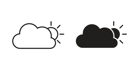 Cloud sun icon simple flat trend modern graphic design abstract logotype