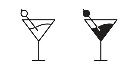 Cocktail icon simple flat trend modern graphic design abstract logotype