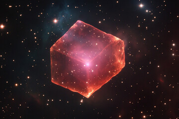 A deep-space shot of the Red Rectangle Nebula strange, boxy glow  