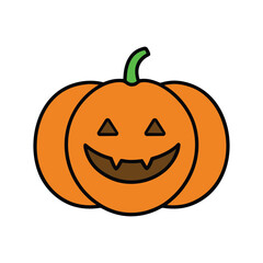 Smiling Pumpkin Jack O Lantern Cartoon