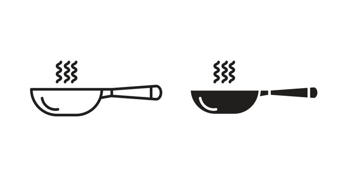 Frying pan icon simple flat trend modern graphic design abstract logotype