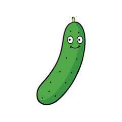 Fresh Cucumber Vector Illustration