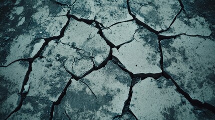 Obraz premium Cracked concrete surface revealing details of age and damage