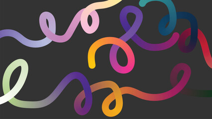 Colorful swirls abstract background featuring dynamic curves and vibrant gradients illustration