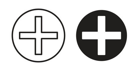 Fototapeta premium Plus icon simple flat trend modern graphic design abstract logotype