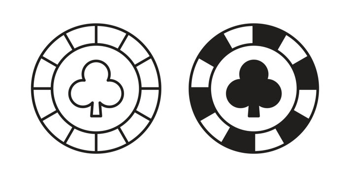 Poker chip icon simple flat trend modern graphic design abstract logotype