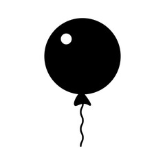 Black balloon isolated on transparent background cutout. Vector Illustraion.