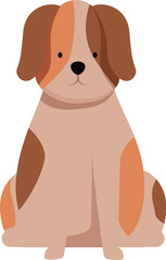 Cute puppy dog sitting, adorable pet illustration on white background
