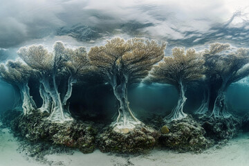 A coral reef reflecting the interconnectedness of marine ecosystems