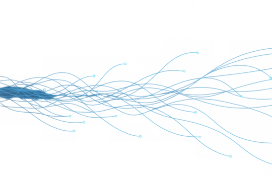 Digital data stream flowing, abstract technology background, global network connection, transparent data transfer