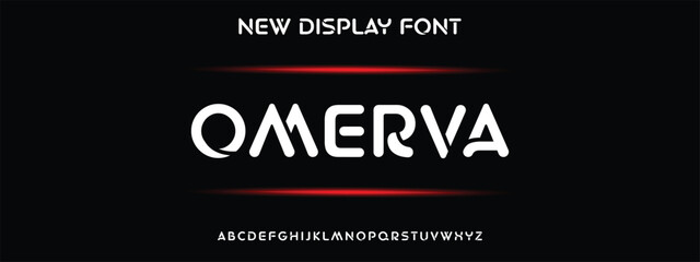 Design Modern abstract digital alphabet font. Minimal technology typography, Creative urban sport fashion futuristic font and with numbers. vector illustration.