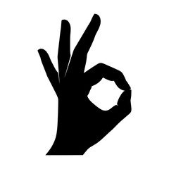 Silhouette of a hand making a pinching gesture