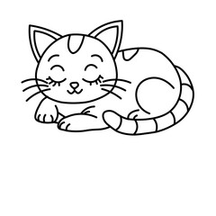 cat  vector isolated on white background 