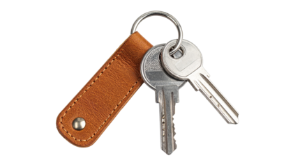 Key with Keychain Bundle – Two Styles isolated on transparent background