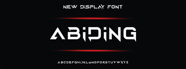 Design Modern abstract digital alphabet font. Minimal technology typography, Creative urban sport fashion futuristic font and with numbers. vector illustration.